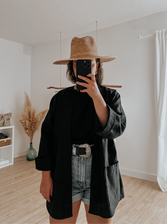 Black linen jacket