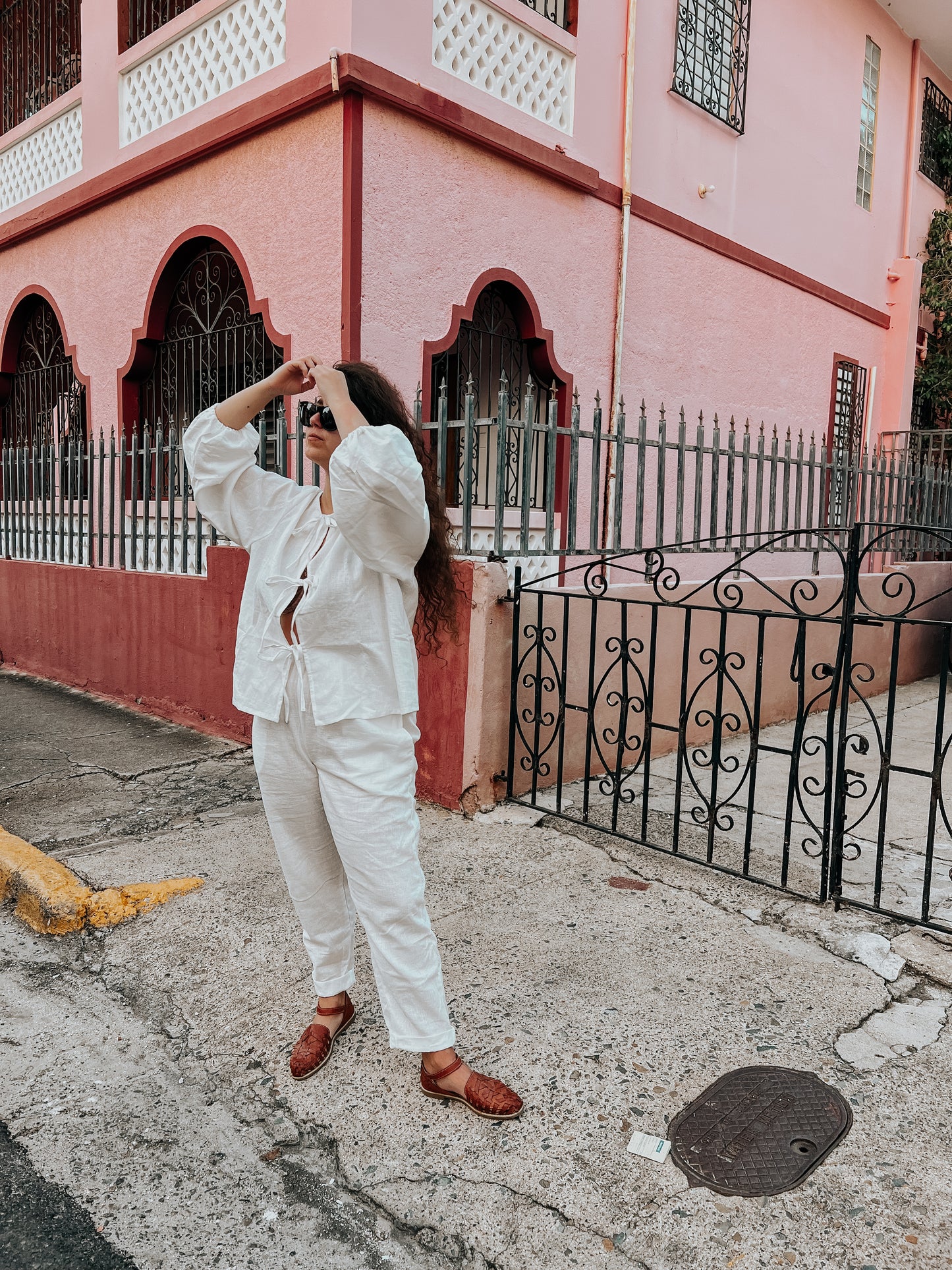 Palma blouse white linen