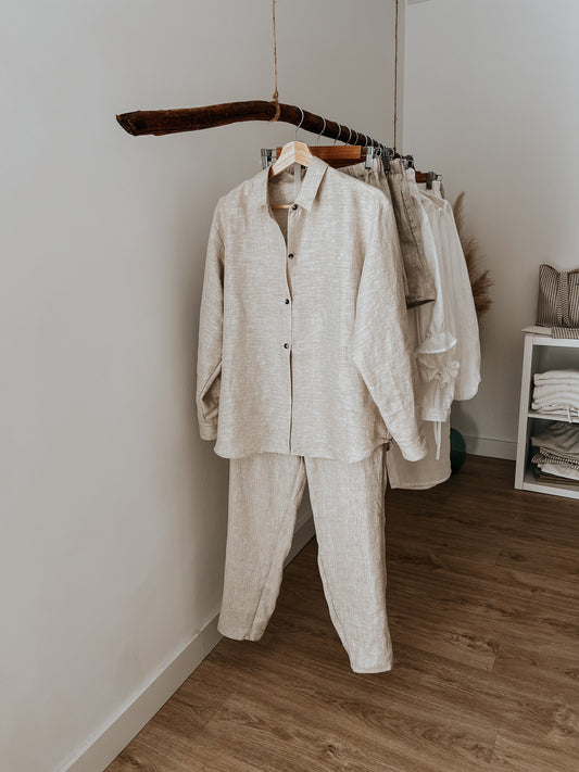 Sand linen blouse