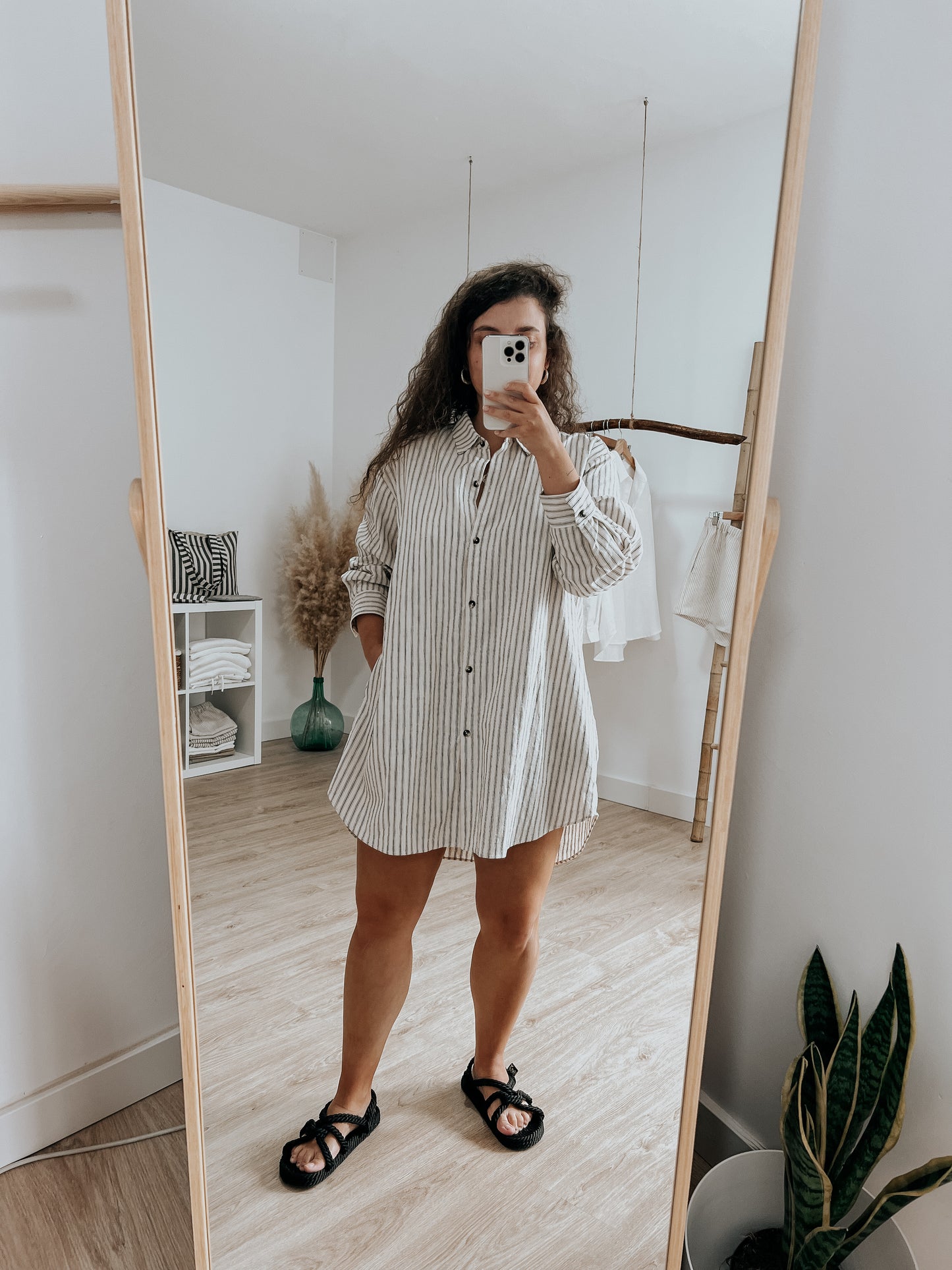 Camisón vestido lino rayas