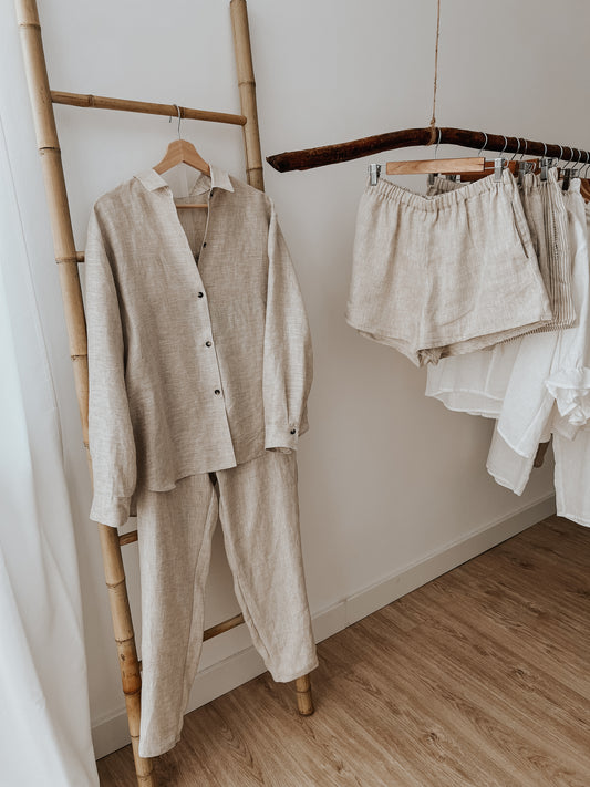Sand linen trousers