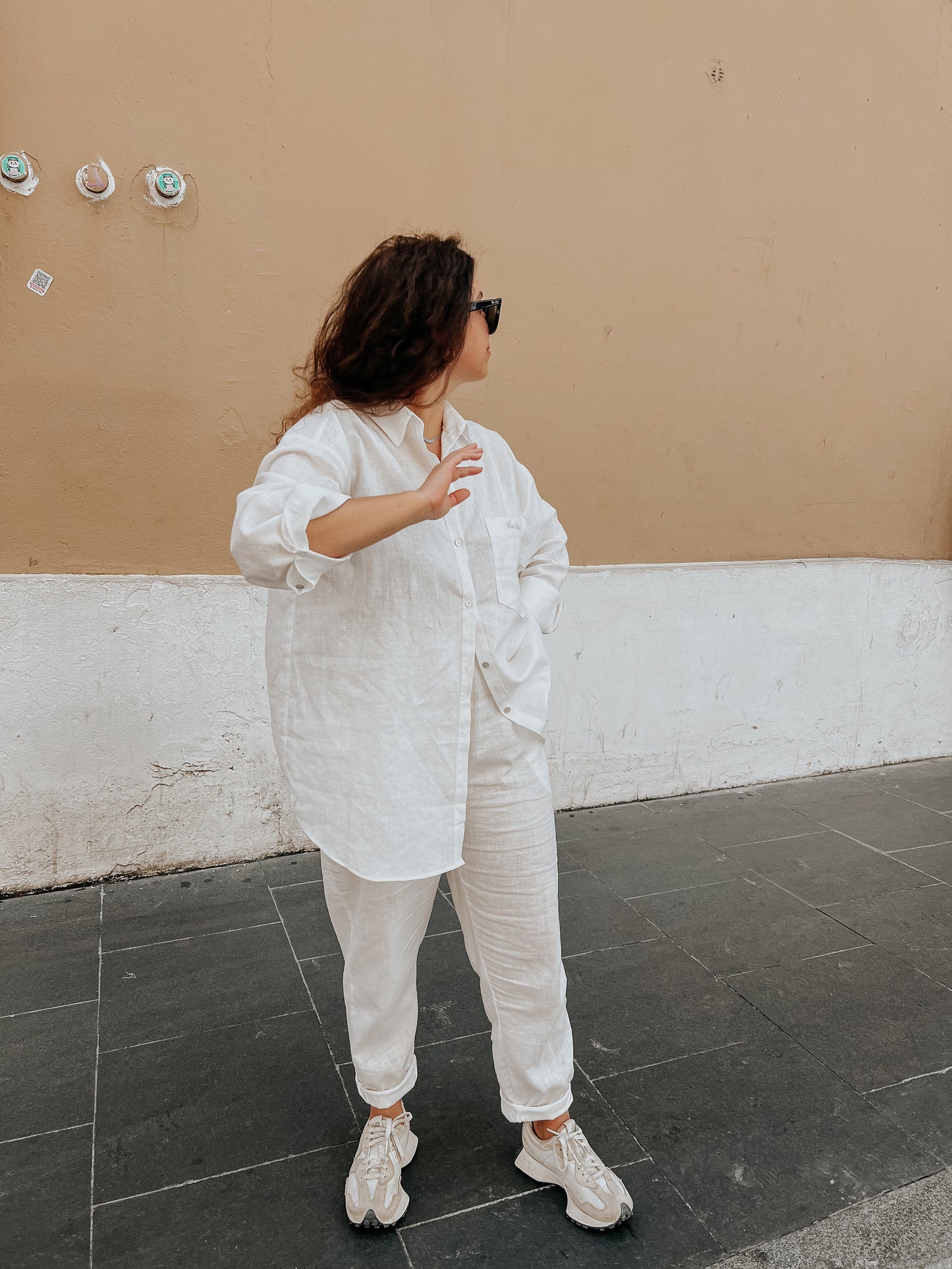 Pantalones blancos de lino