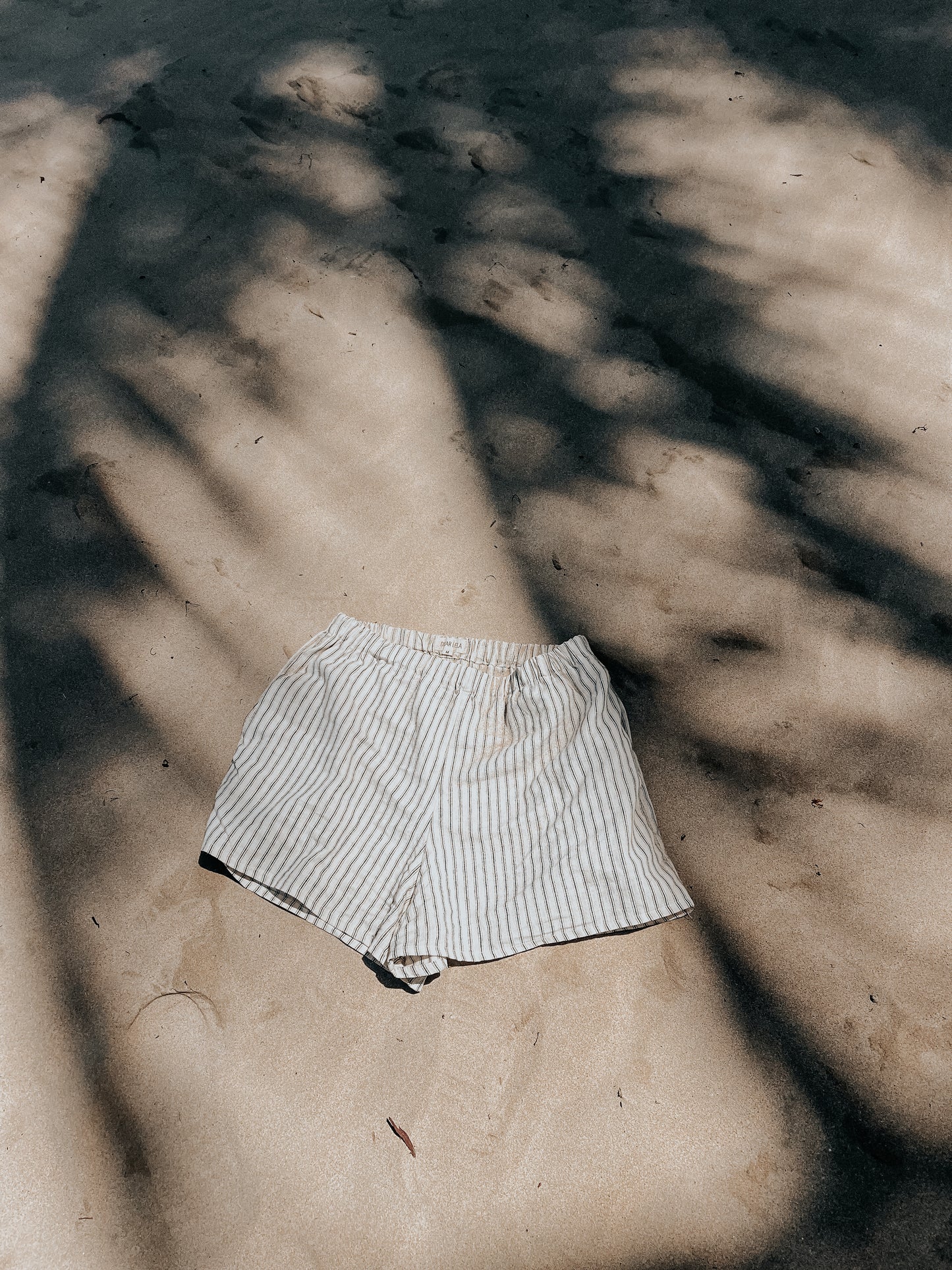 Striped linen shorts