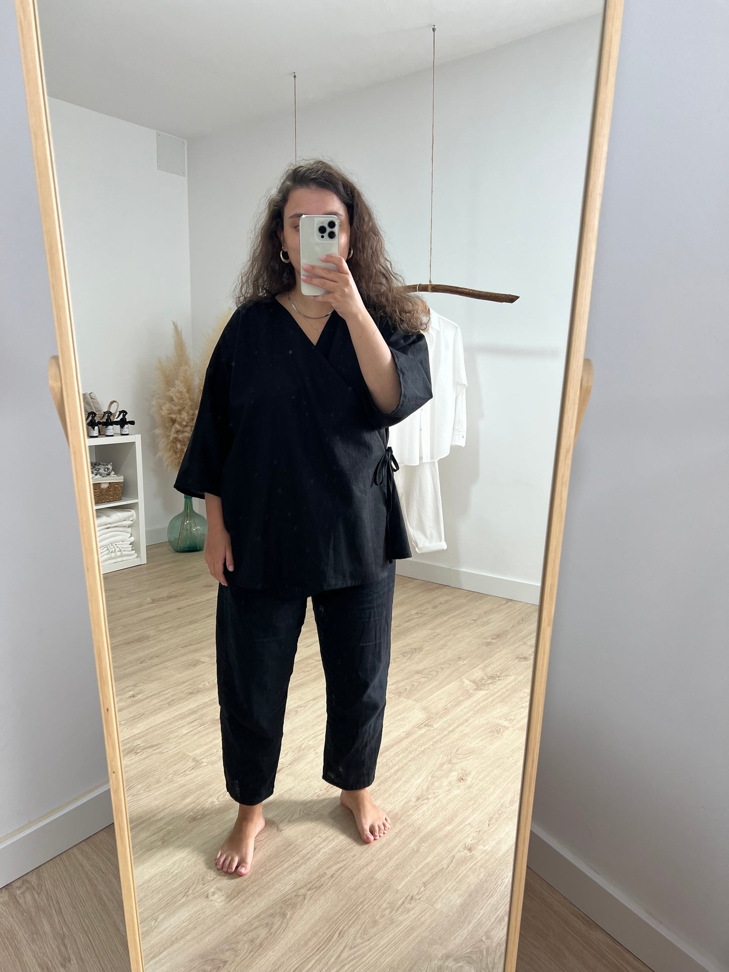 Acapulco blouse black linen