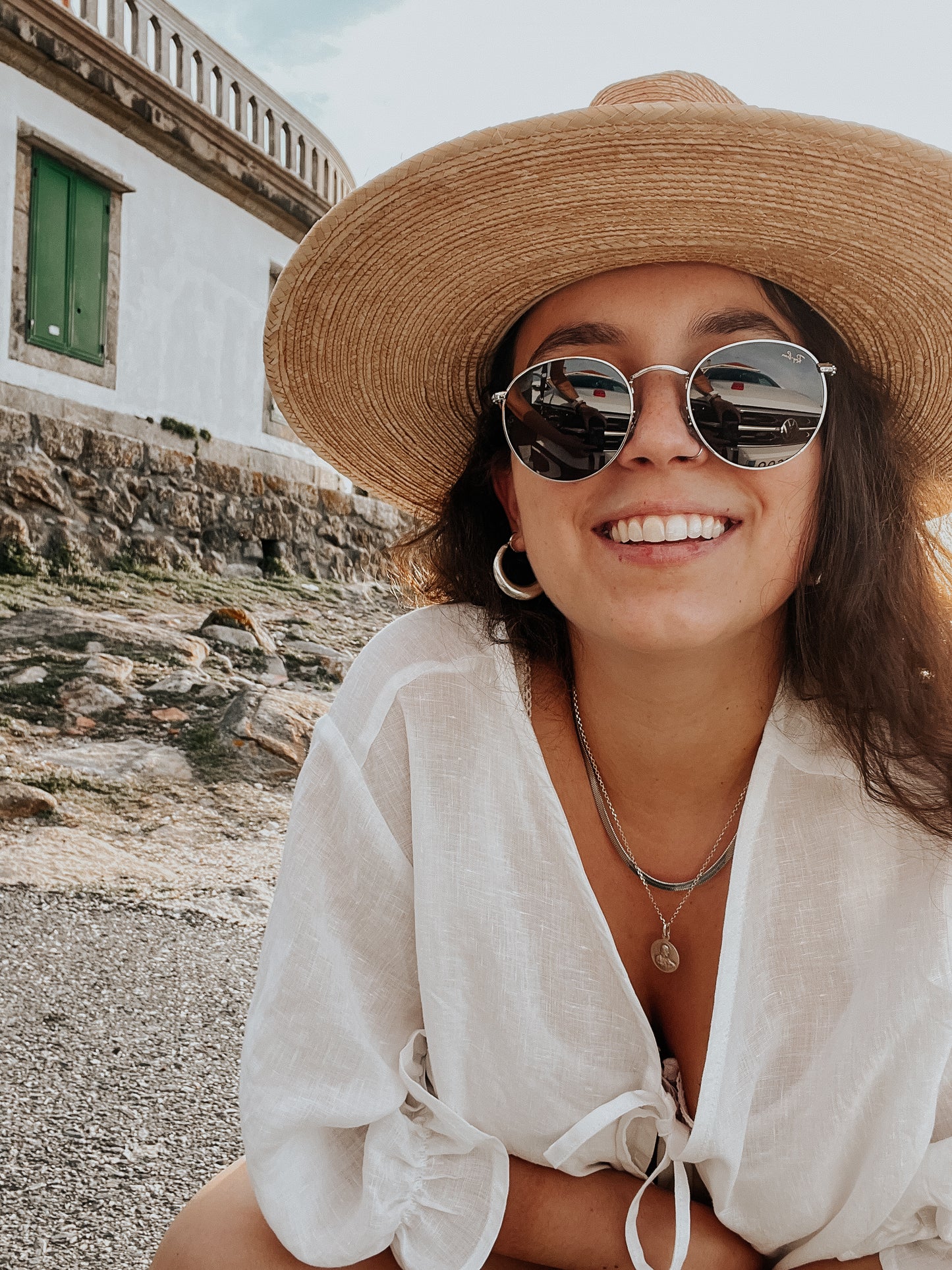 Eloise blouse white linen