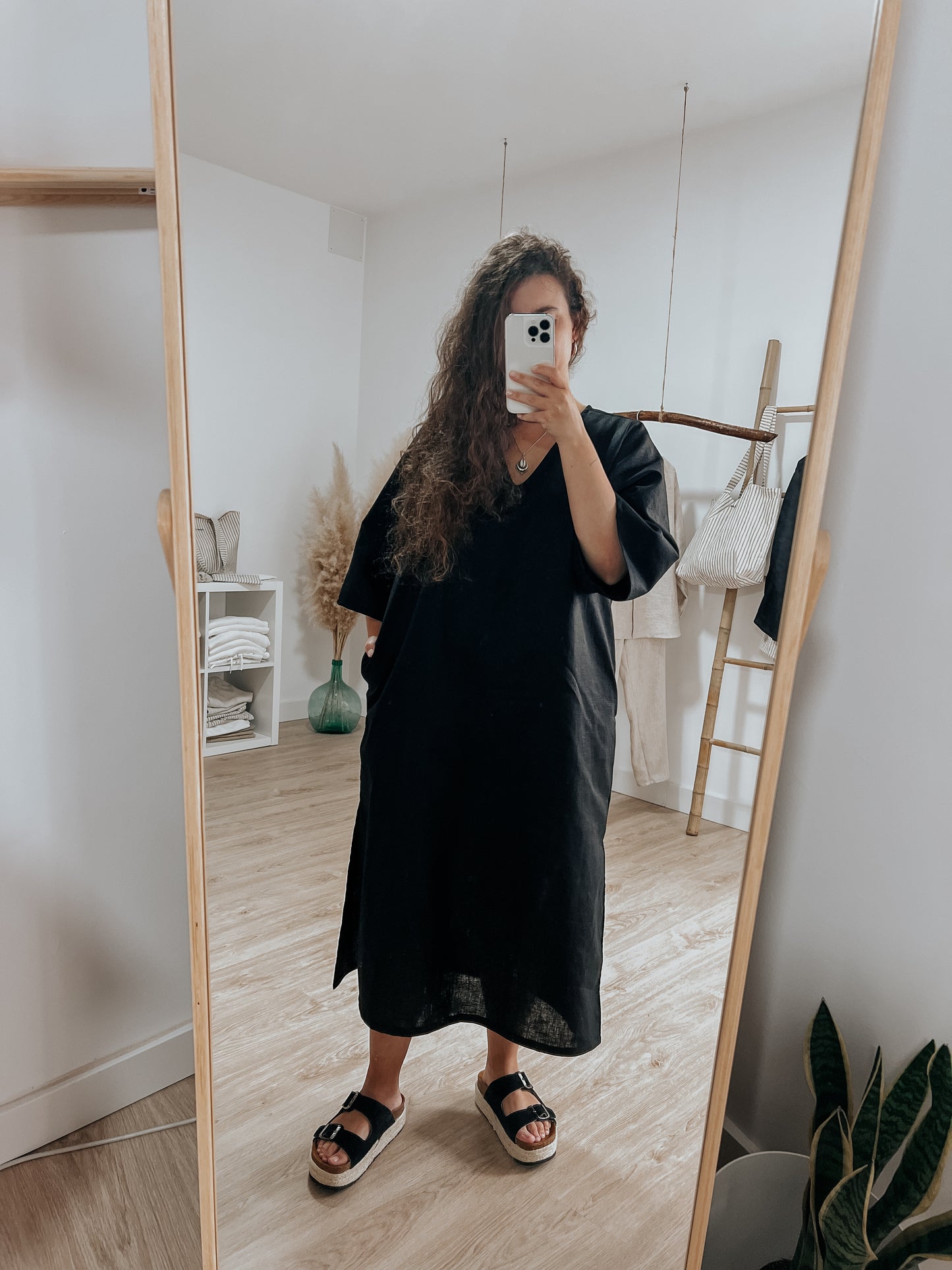 Vestido lino negro