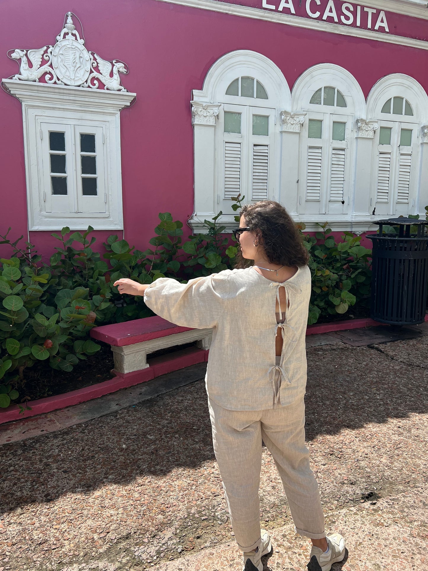 Palma blouse sand linen