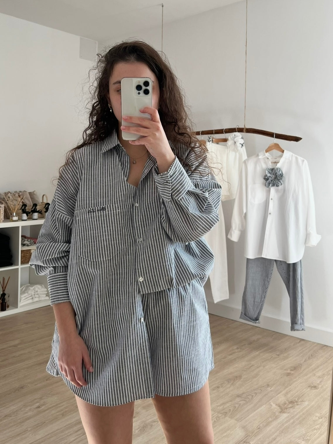 Shorts de rayas azules