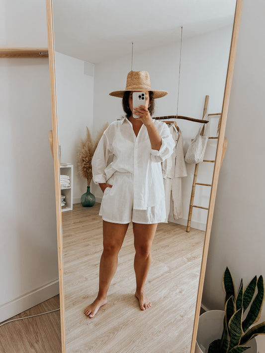 White linen blouse