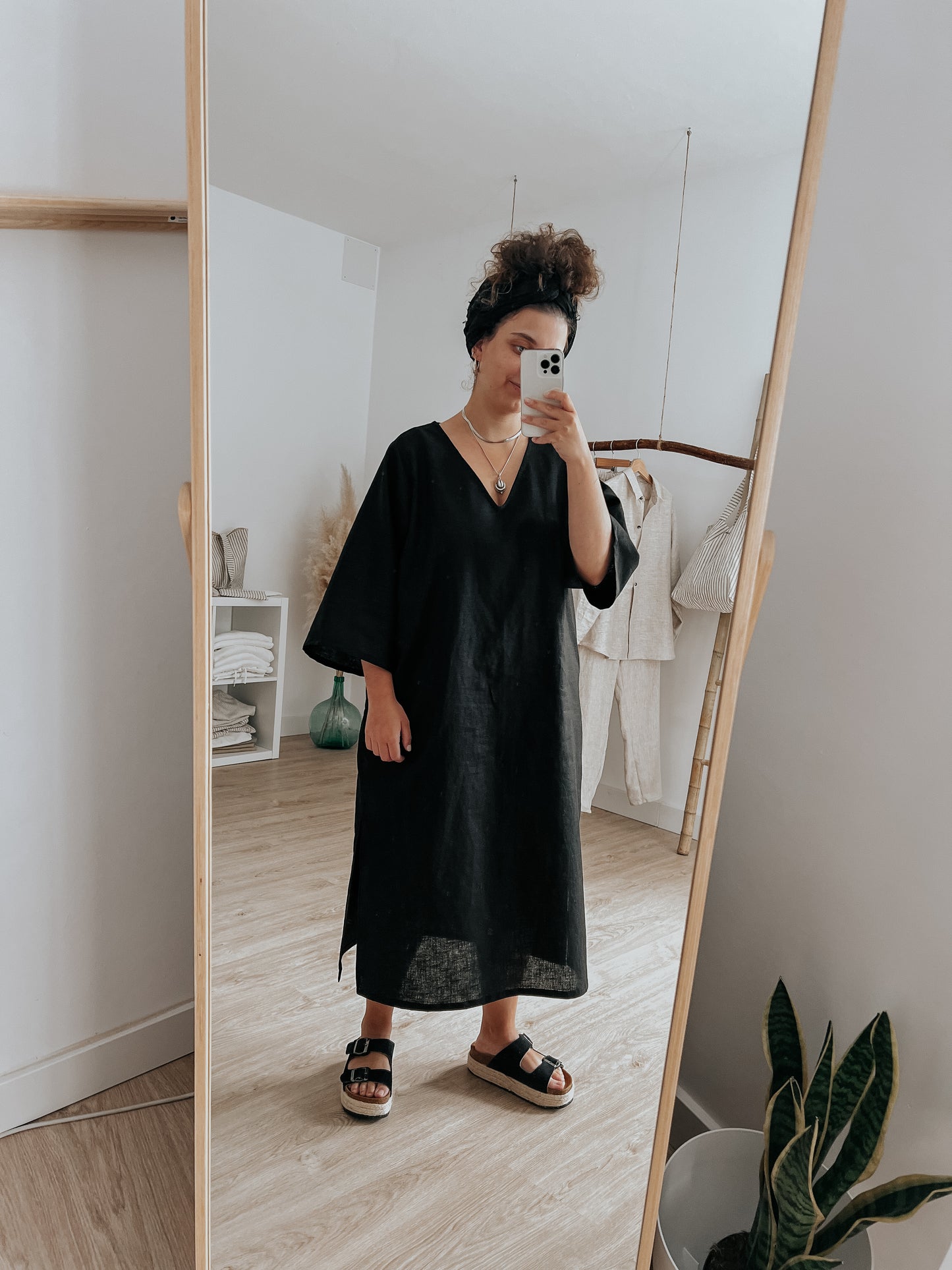 Vestido lino negro