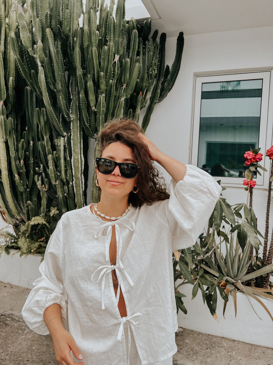 Palma blouse white linen