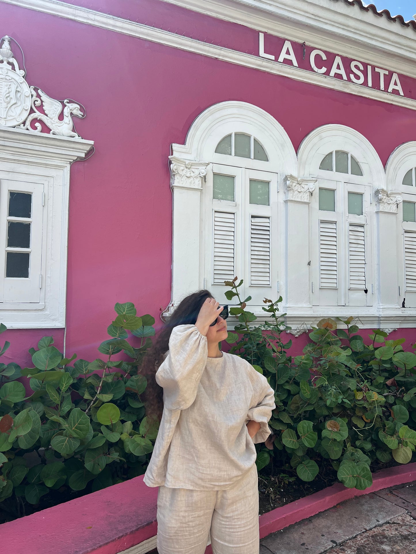 Palma blouse sand linen