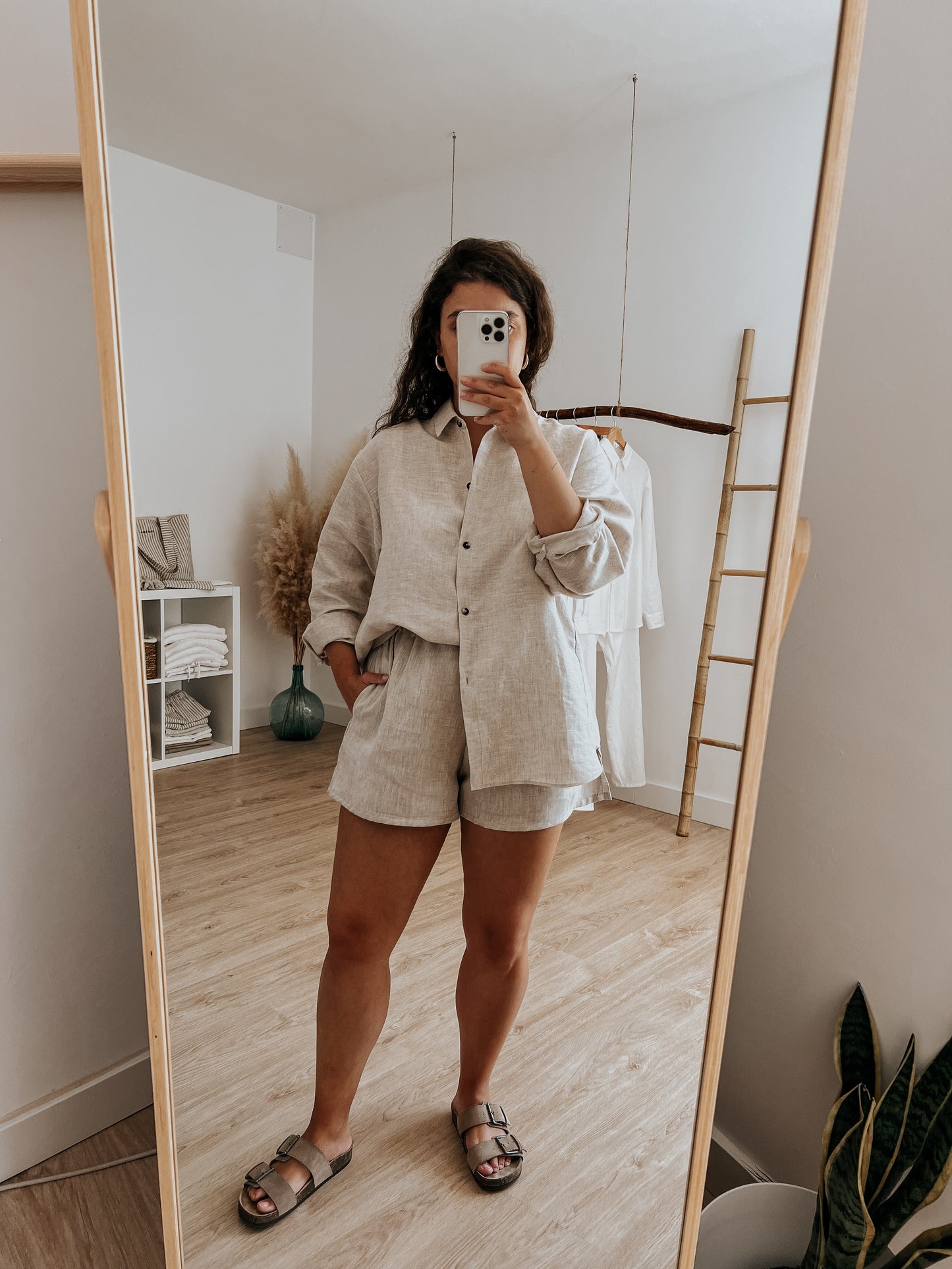 Sand linen blouse