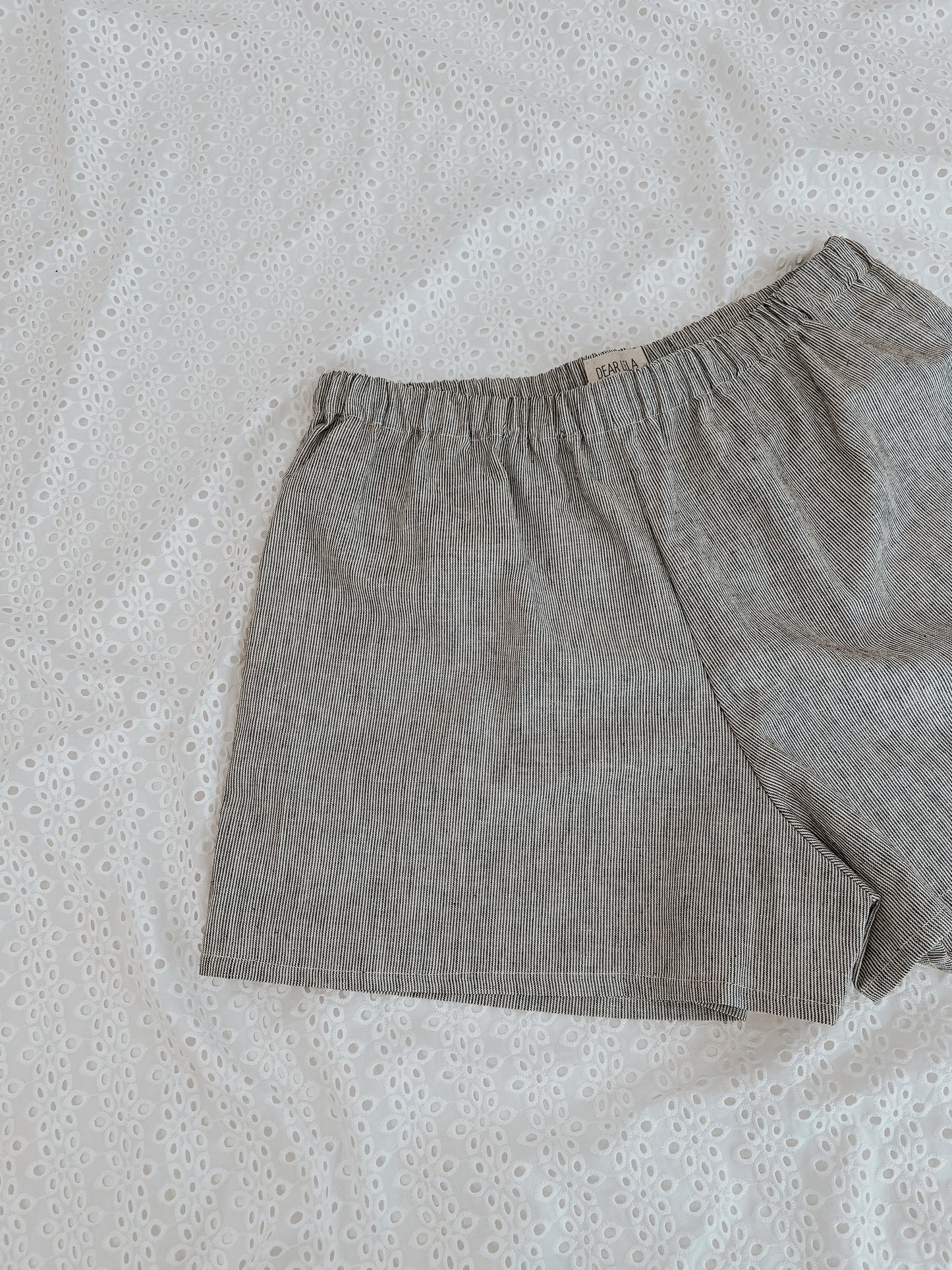 Striped linen shorts