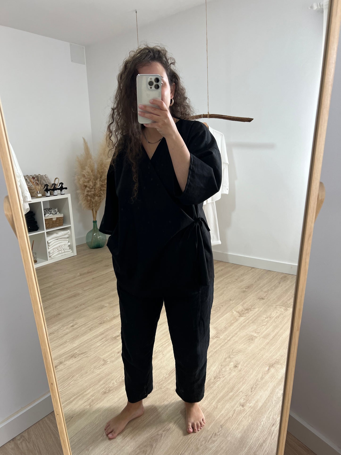 Acapulco blouse black linen