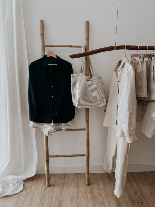 Black linen blouse