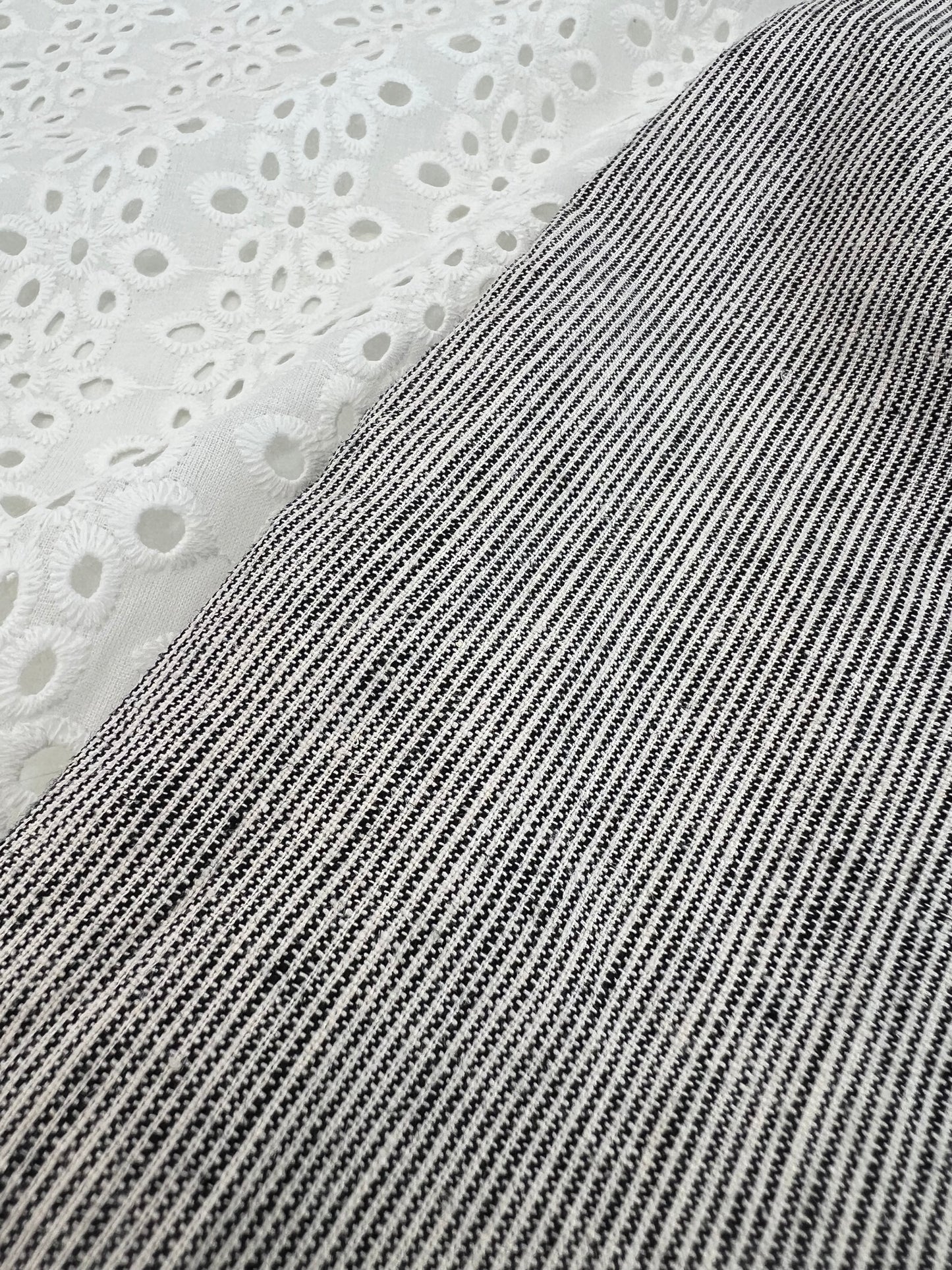 Striped linen shorts