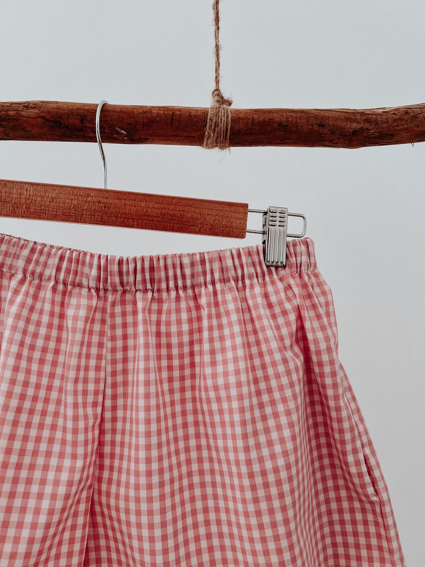 Shorts cuadro rosa