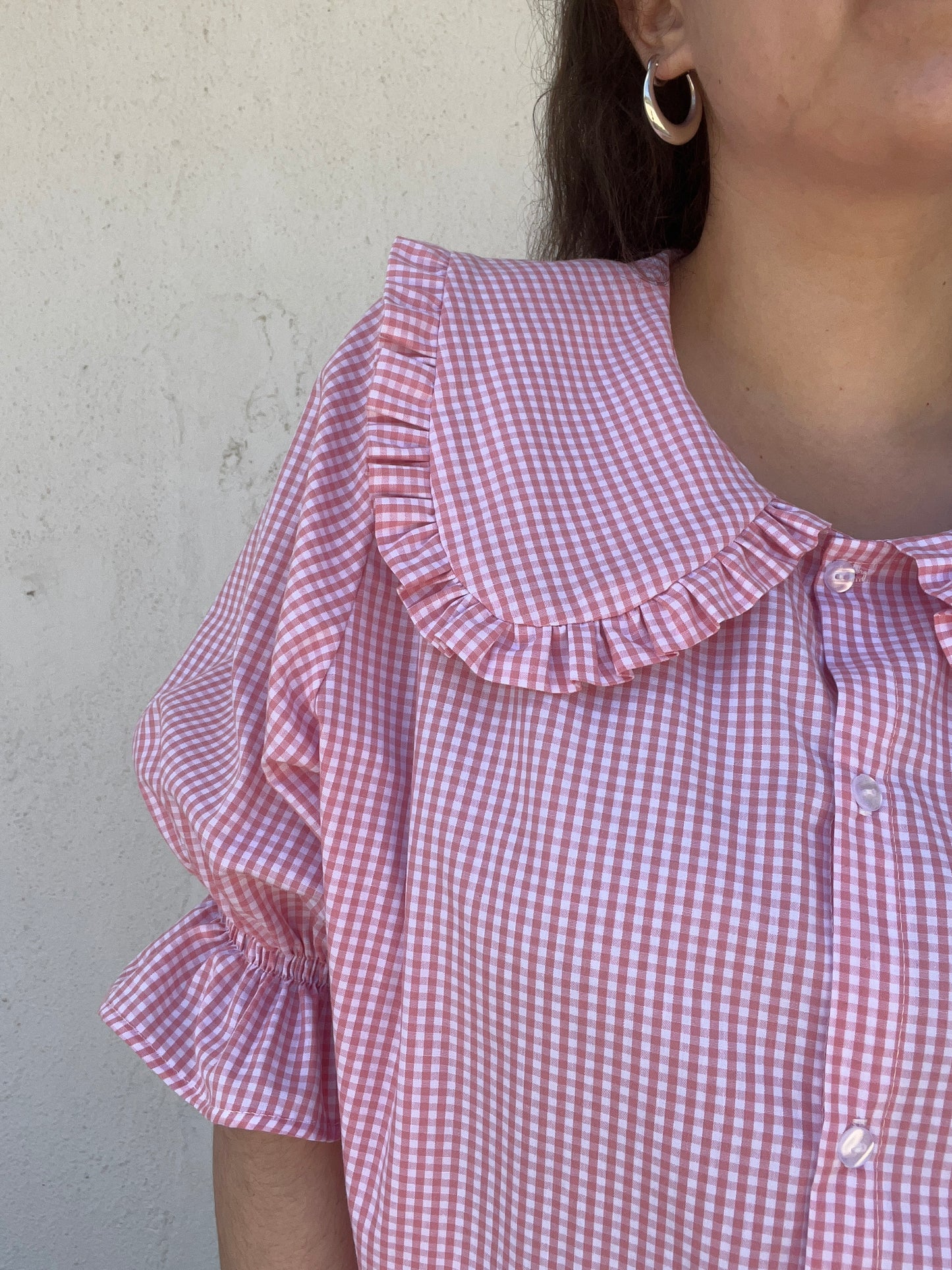 Blusa Camila vichy rosa bebé