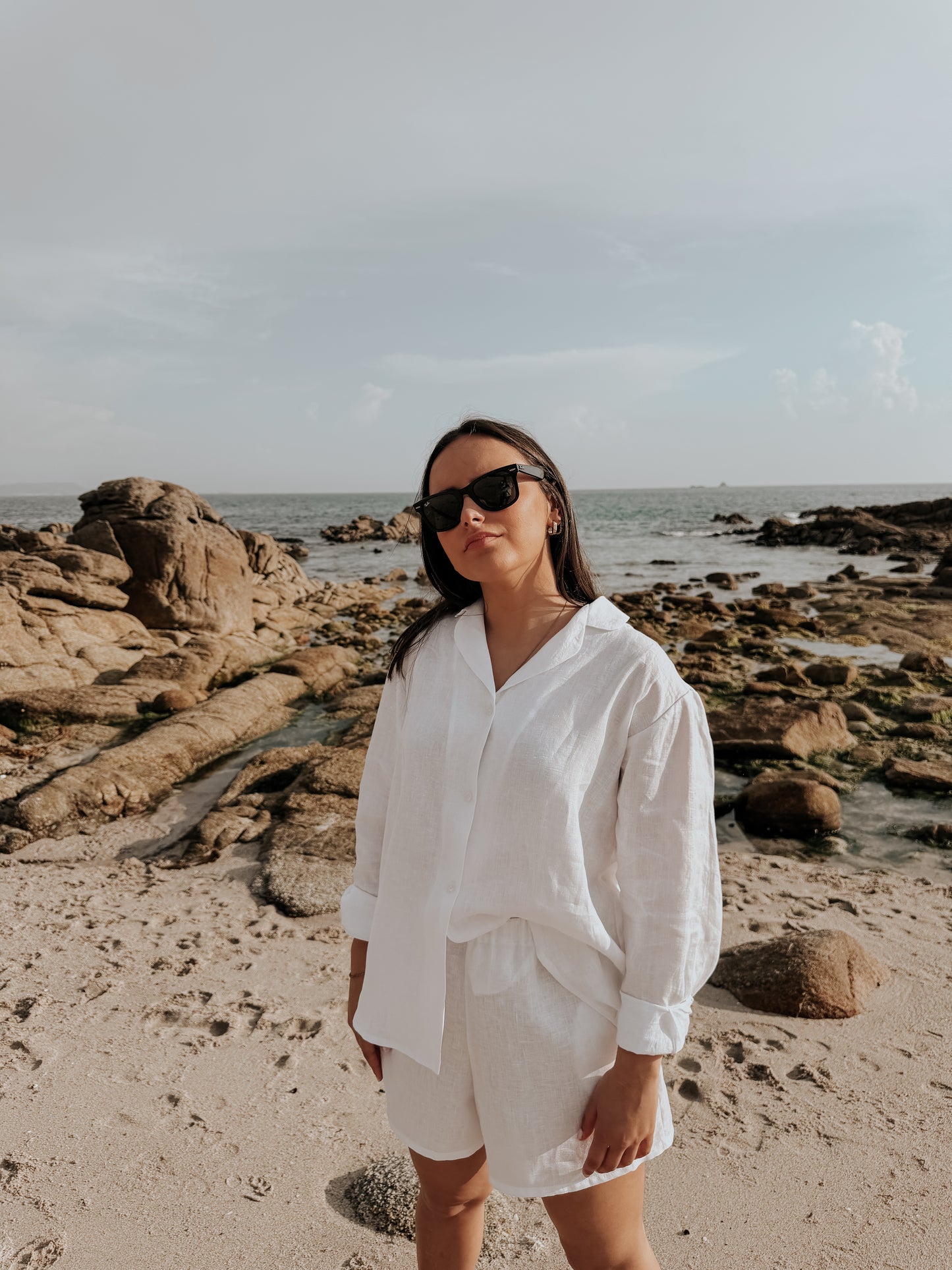 Camisa Olivia lino blanco