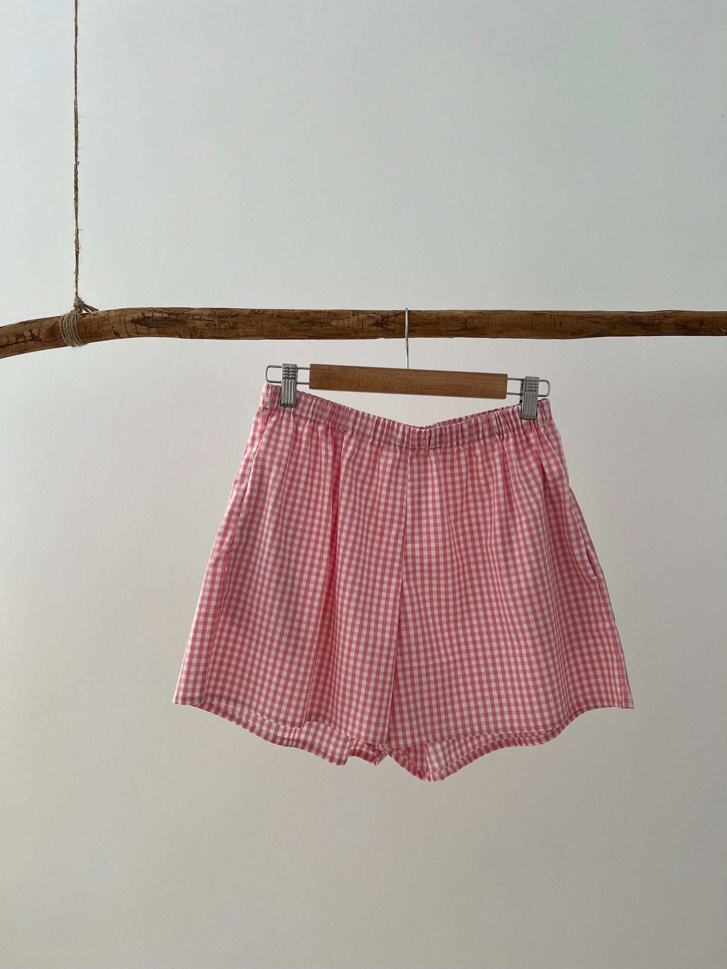 Shorts cuadro rosa