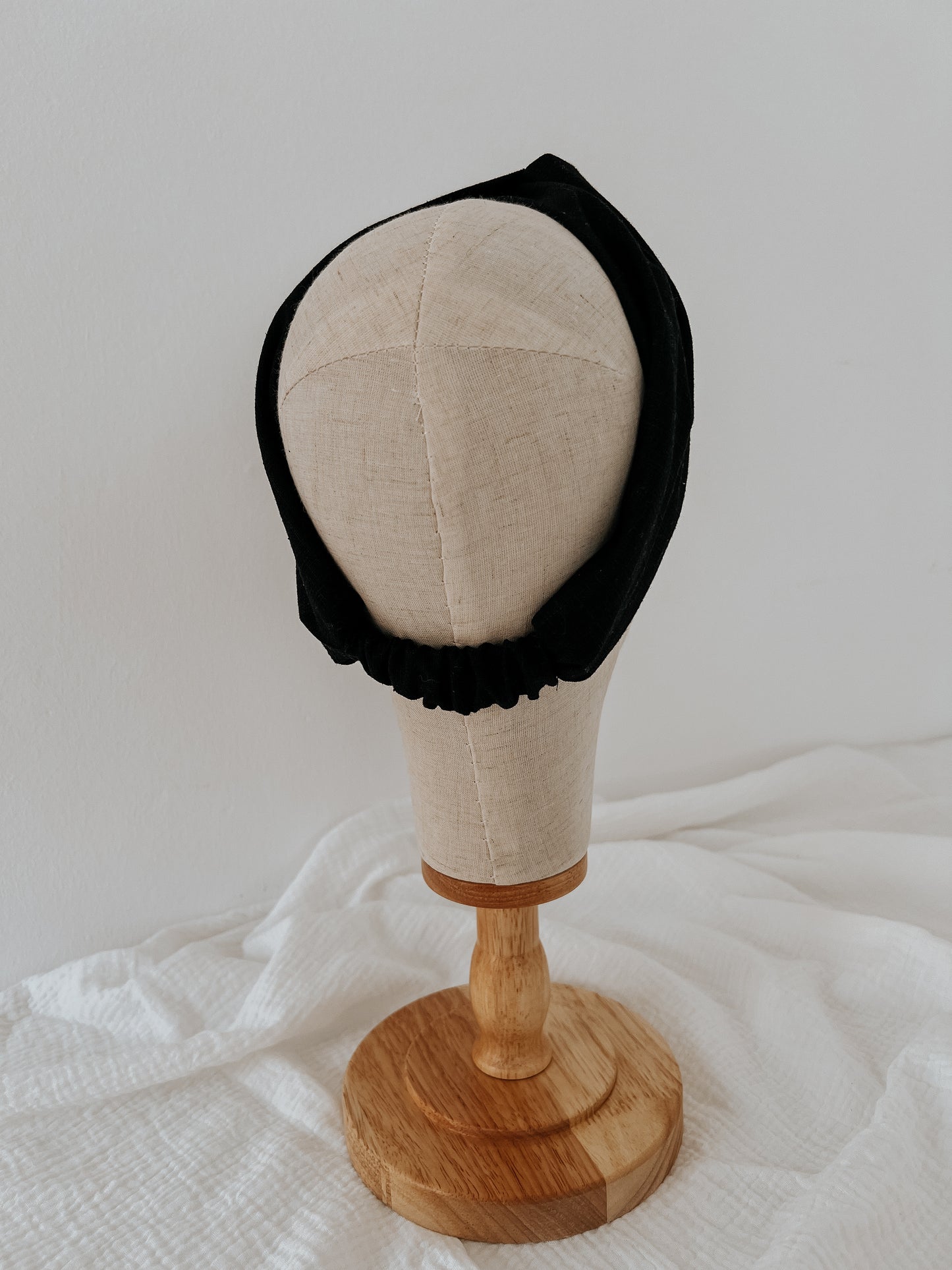 Black linen turban