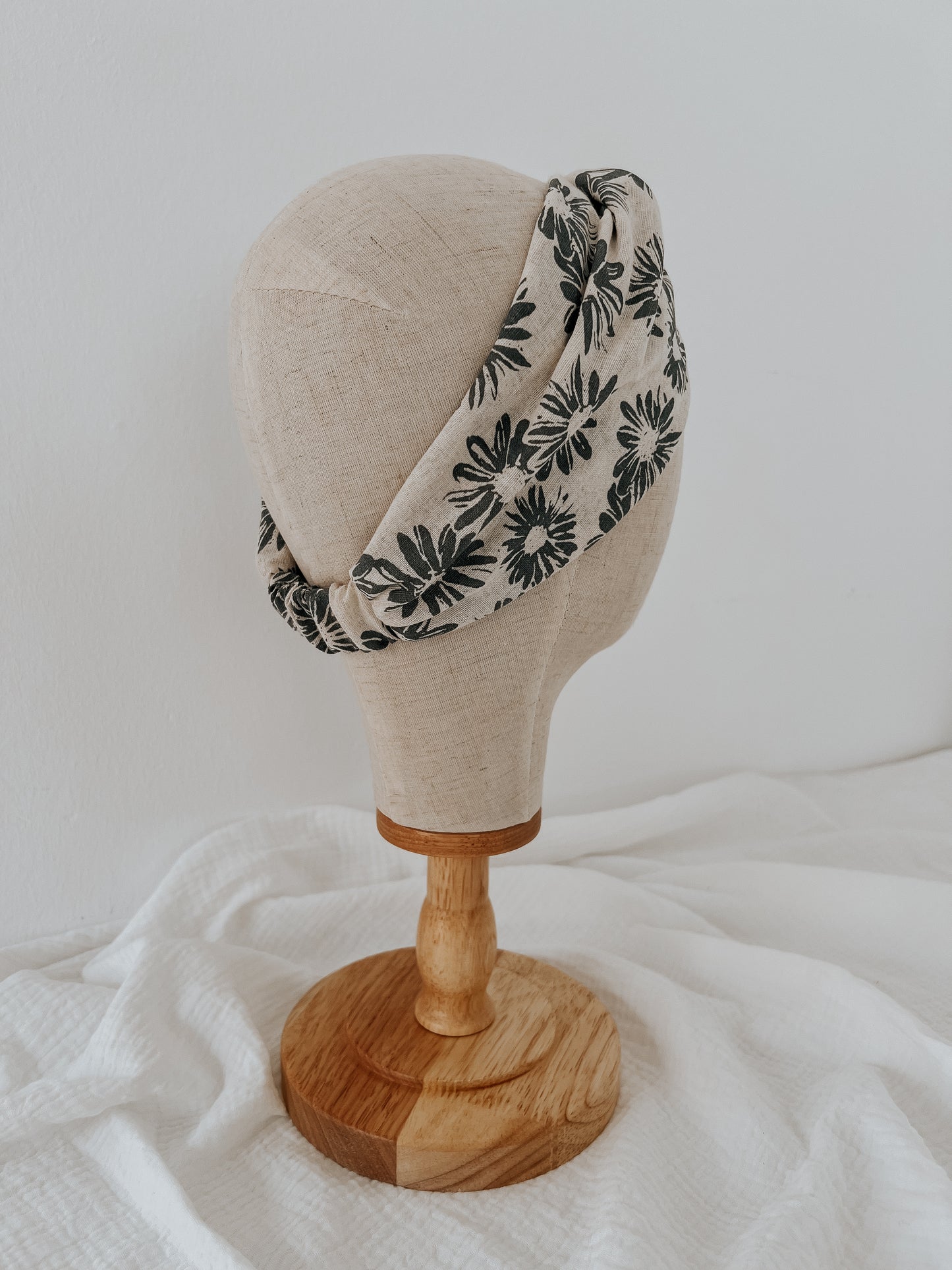 Turbante de lino de flores