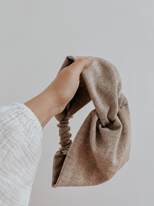 Sand linen turban