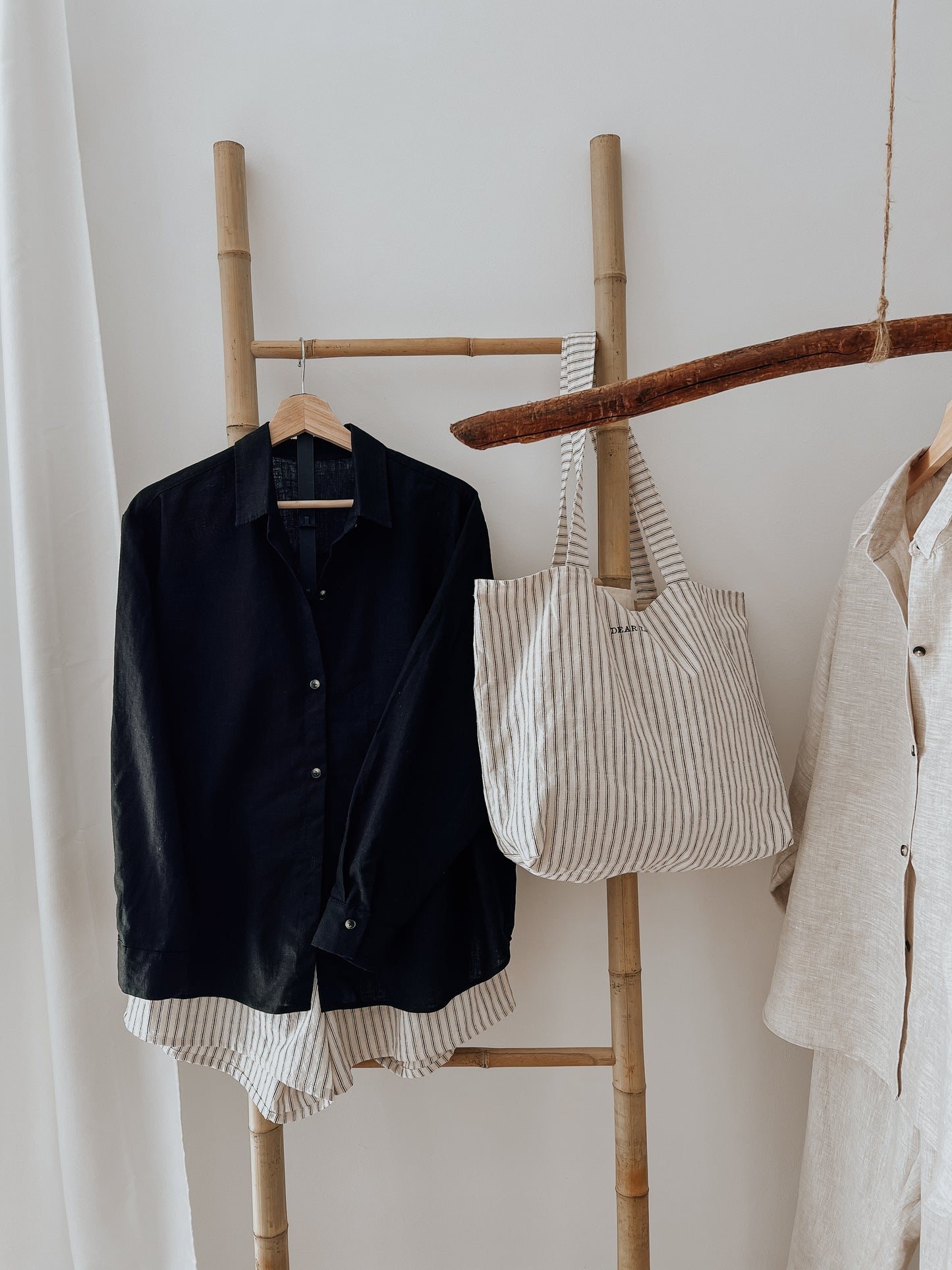 Black linen blouse