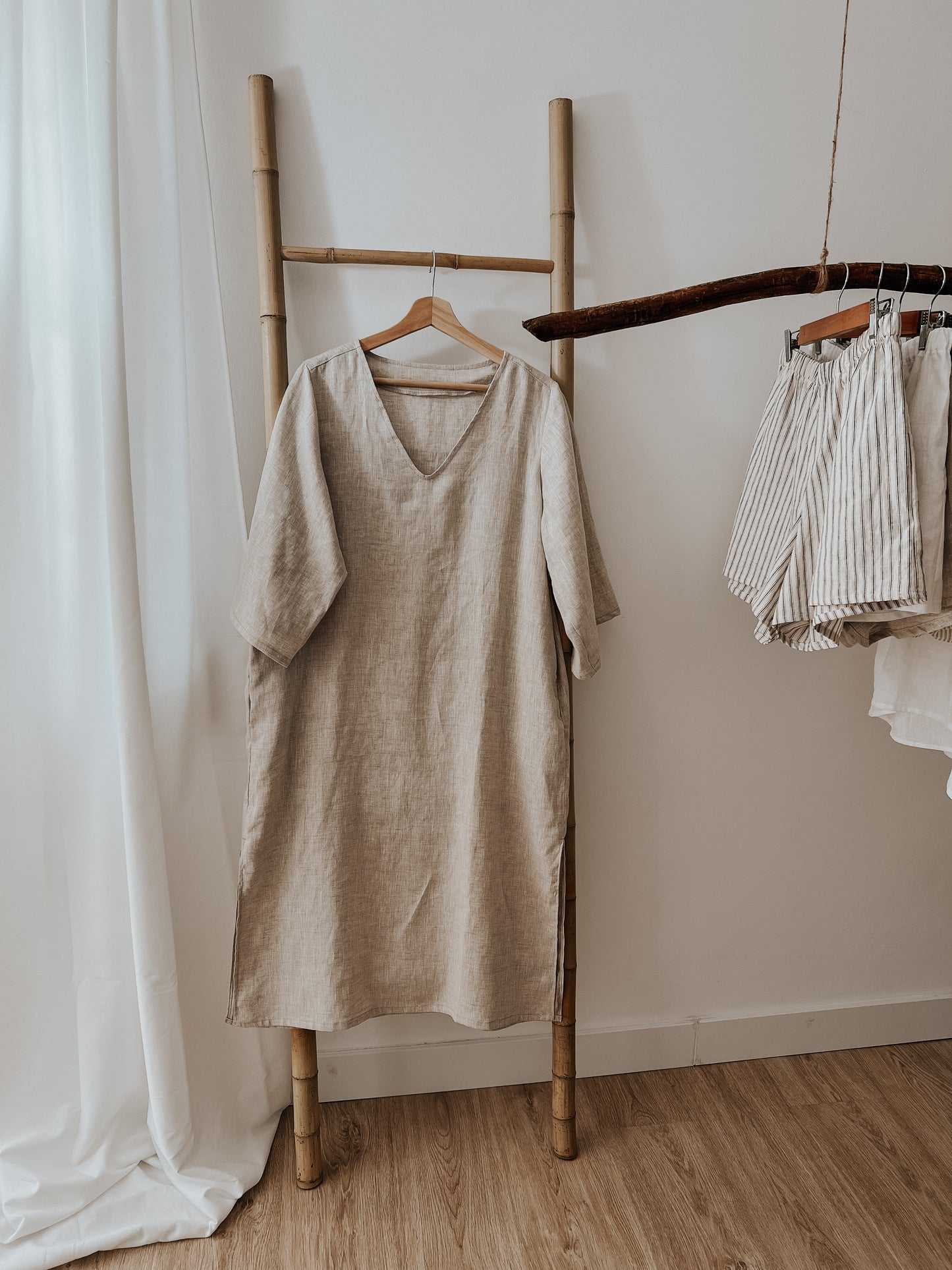 Sand linen dress