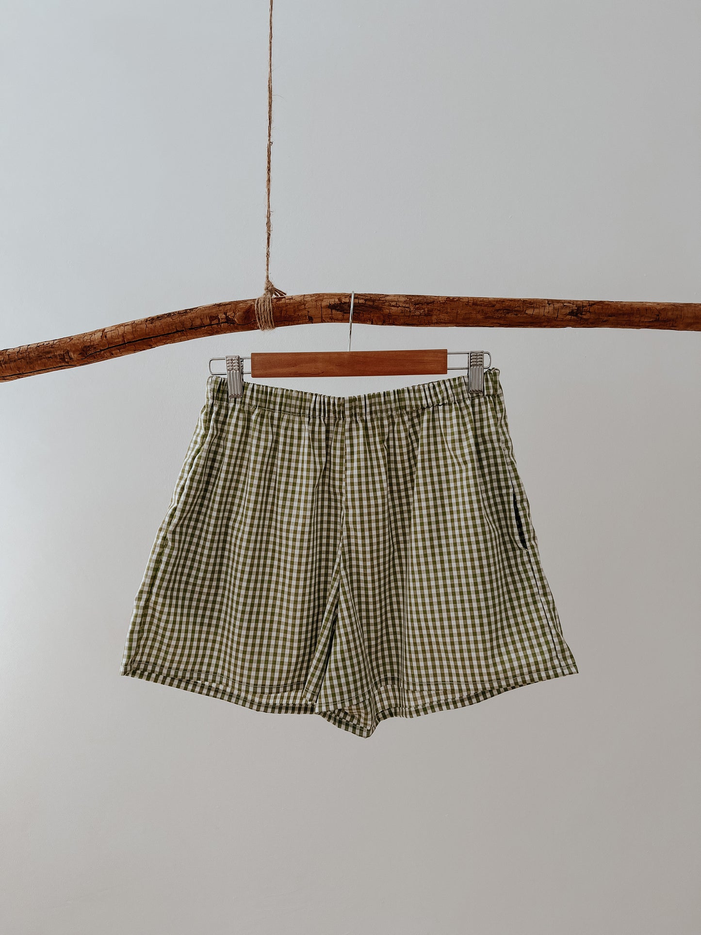 Shorts cuadro verde