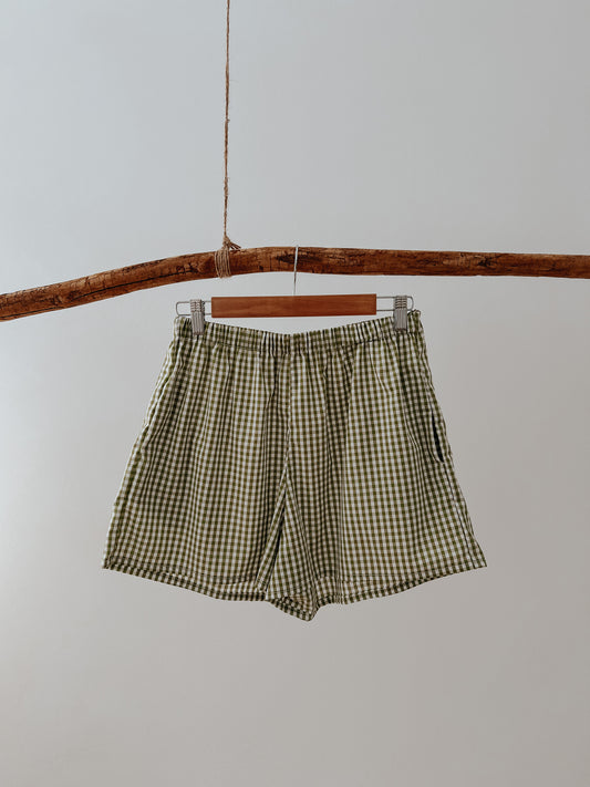 Shorts cuadro verde