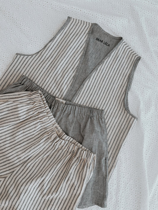 Chaleco de lino reversible