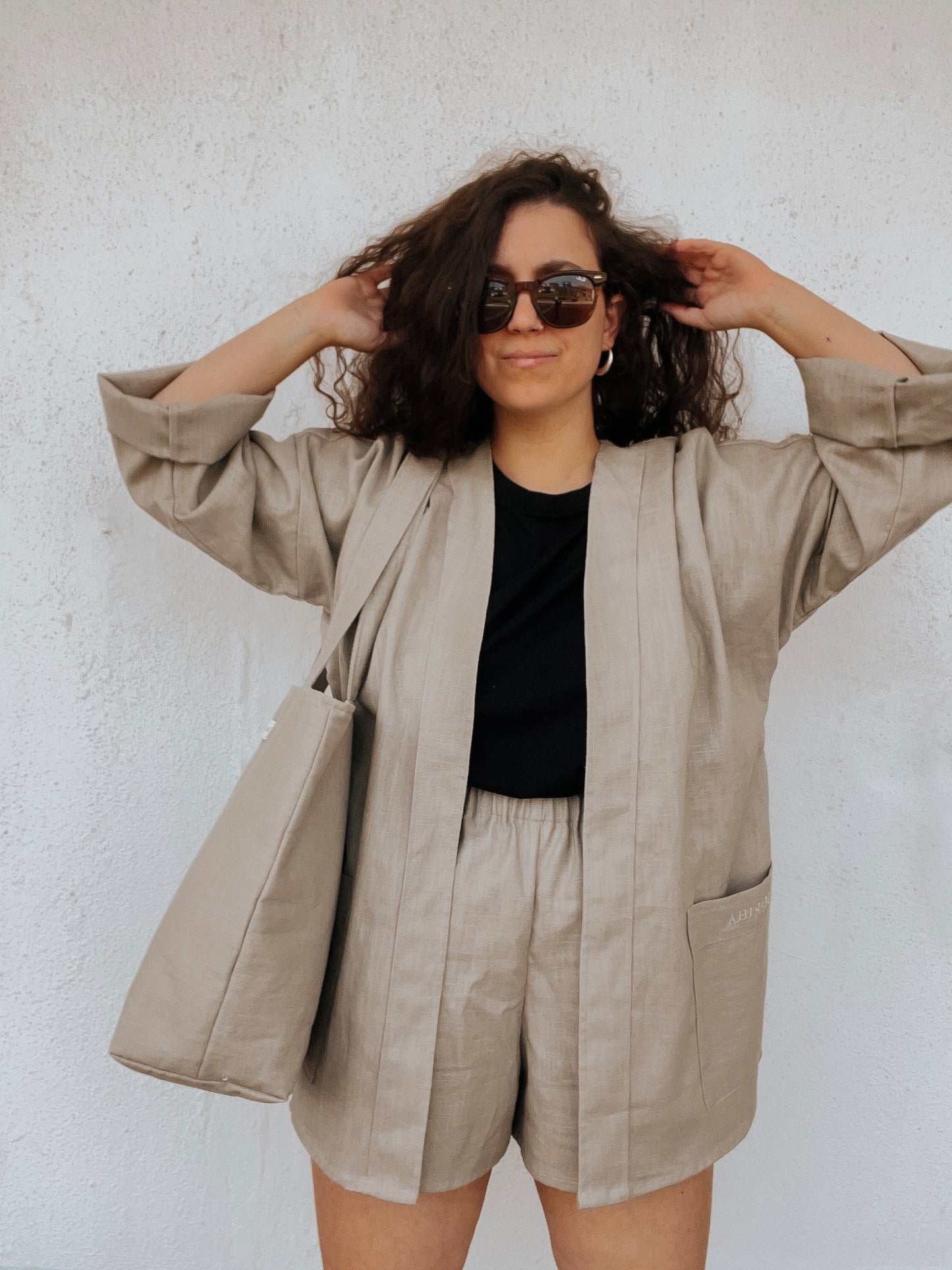 Taupe linen jacket