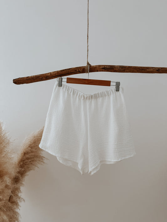 Shorts de algodón blanco