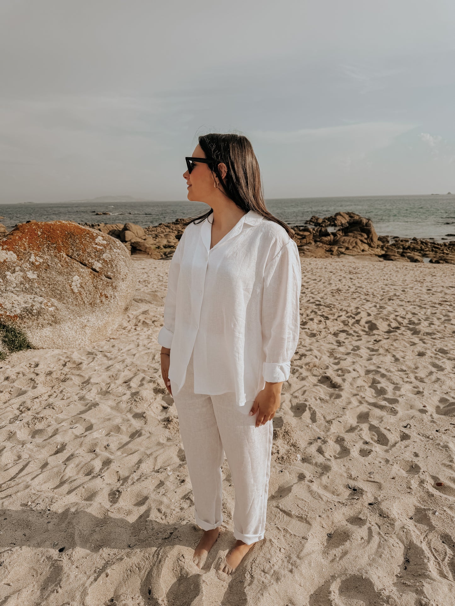 Camisa Olivia lino blanco