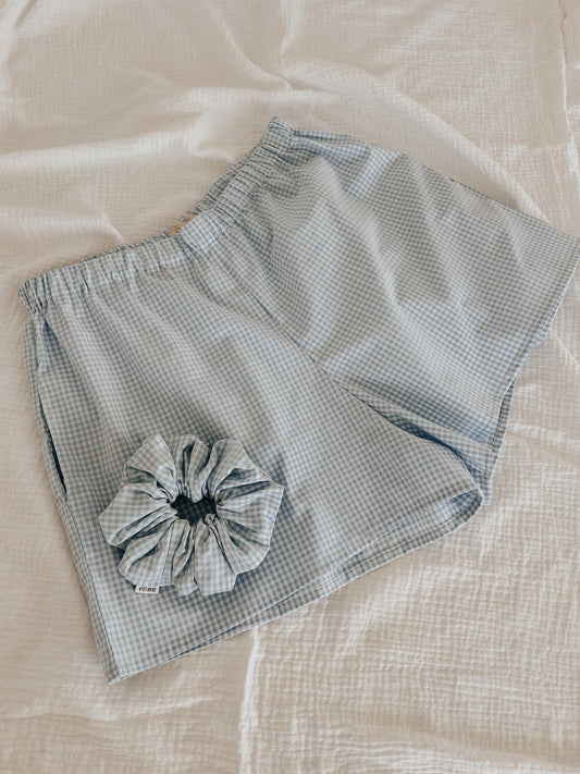 Shorts vichy azul bebé