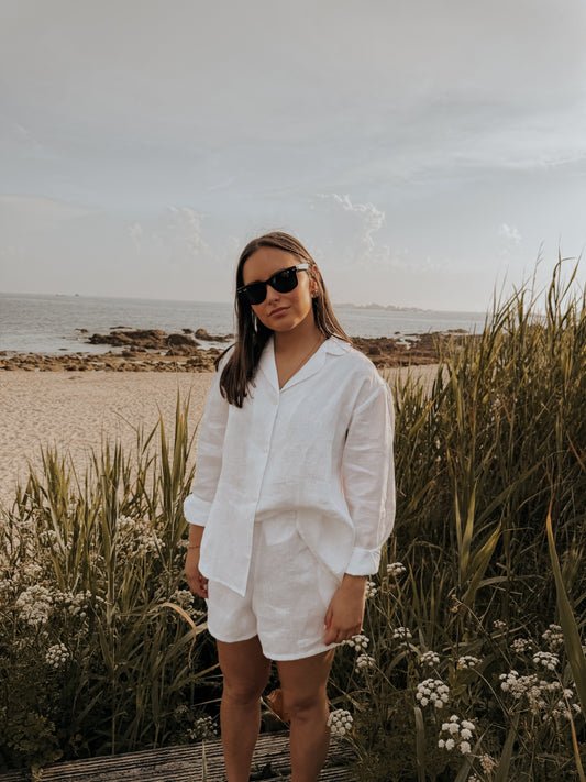 Camisa Olivia lino blanco