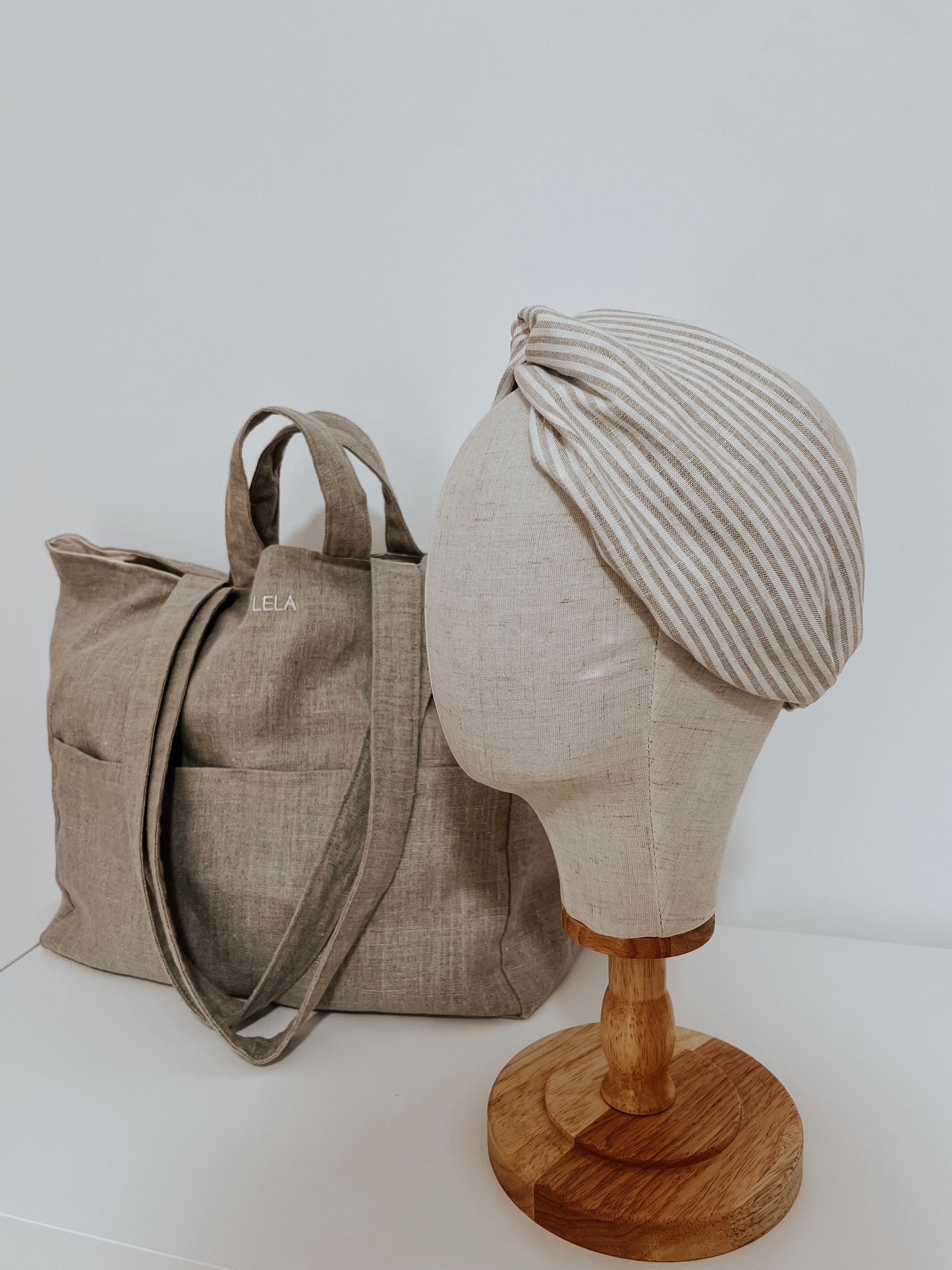 Striped Linen Turban