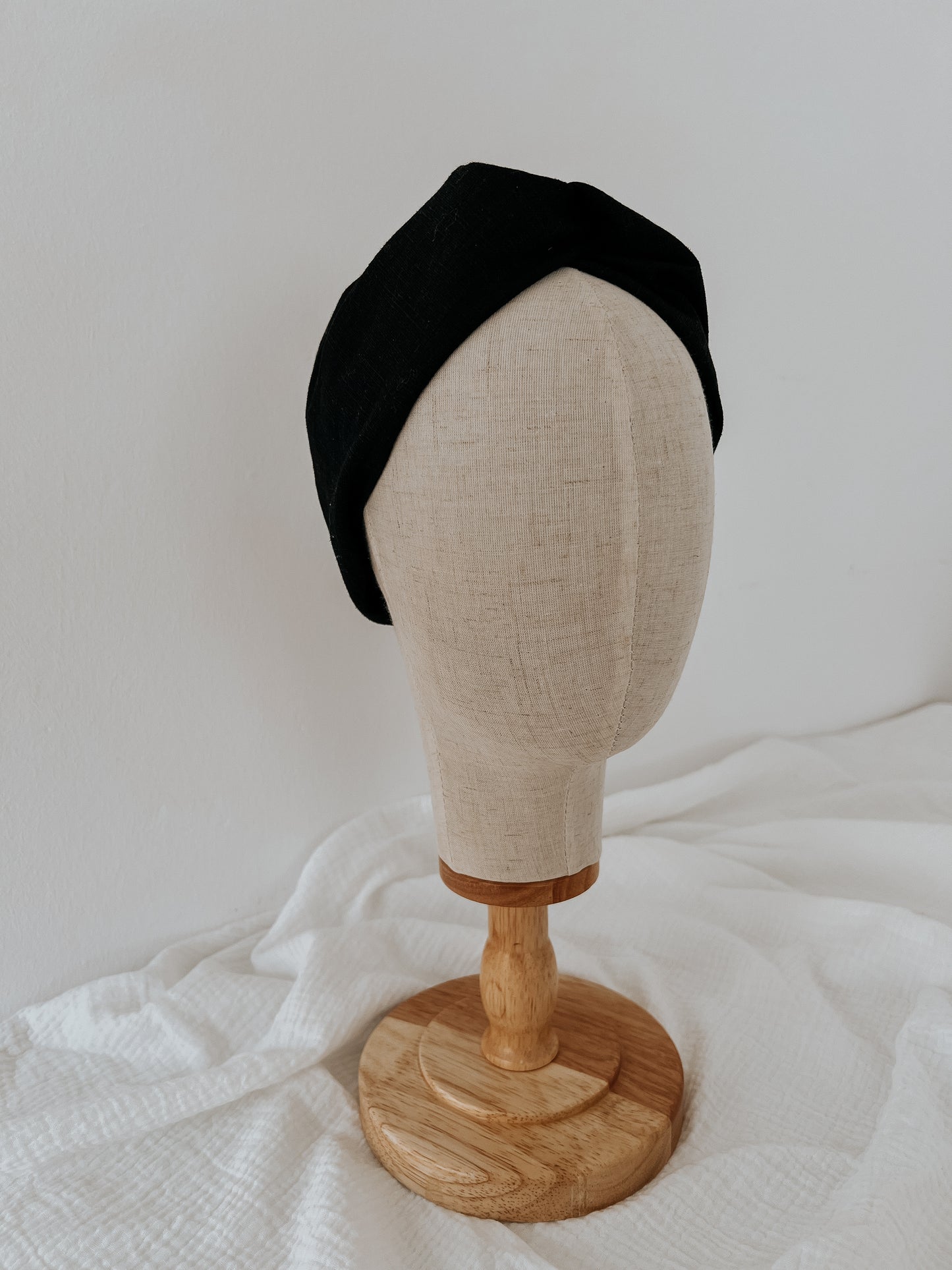 Turbante de lino negro