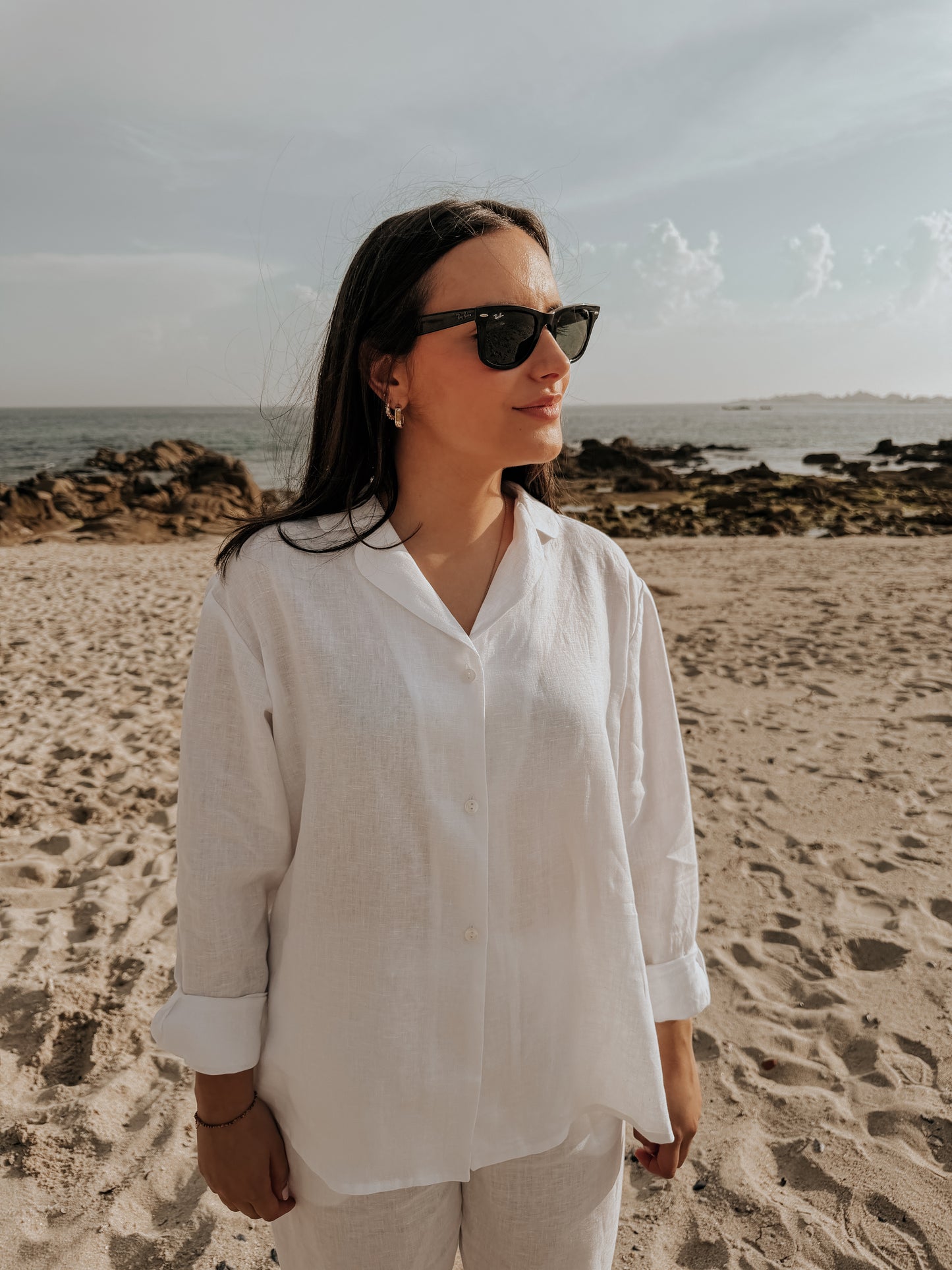 Camisa Olivia lino blanco