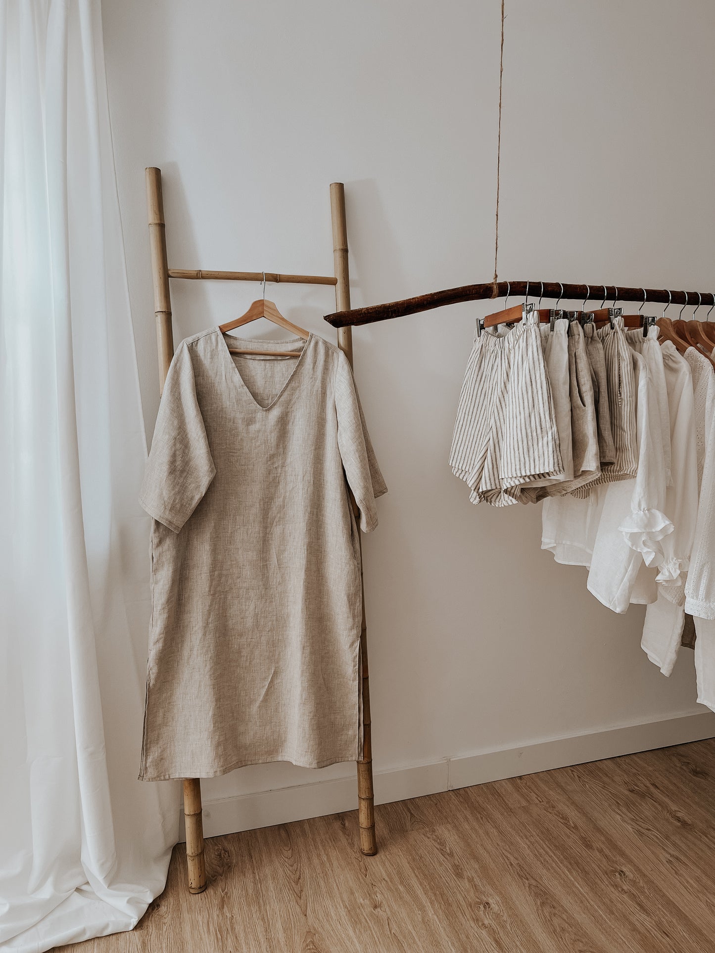 Sand linen dress
