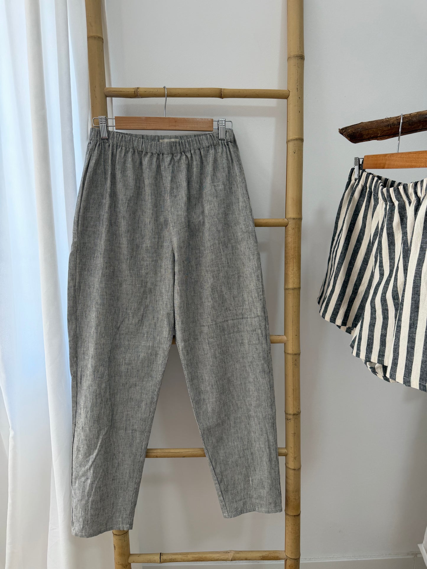 Striped linen trousers