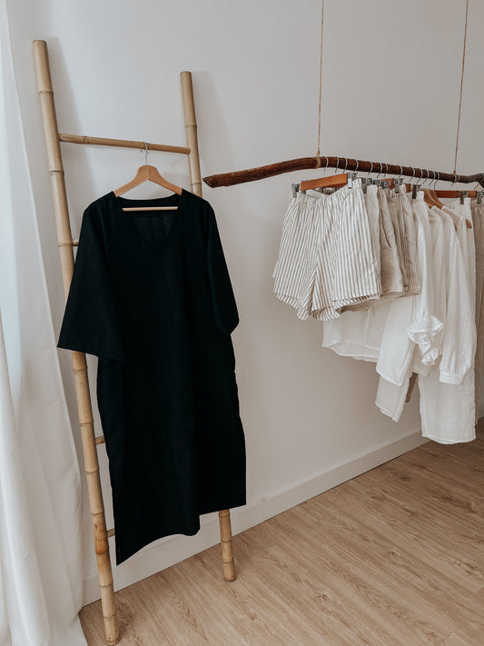 Vestido lino negro