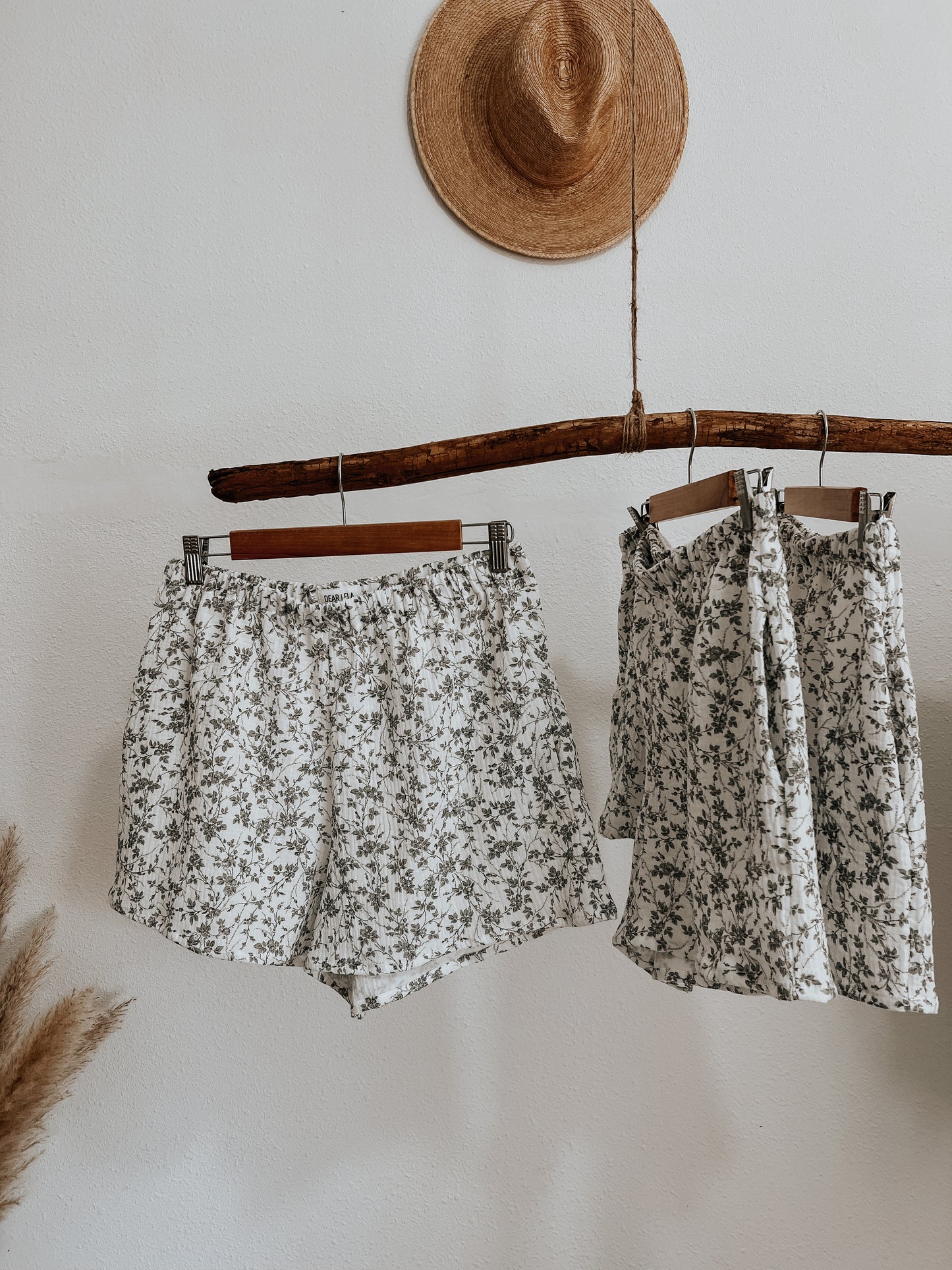 Grey floral shorts