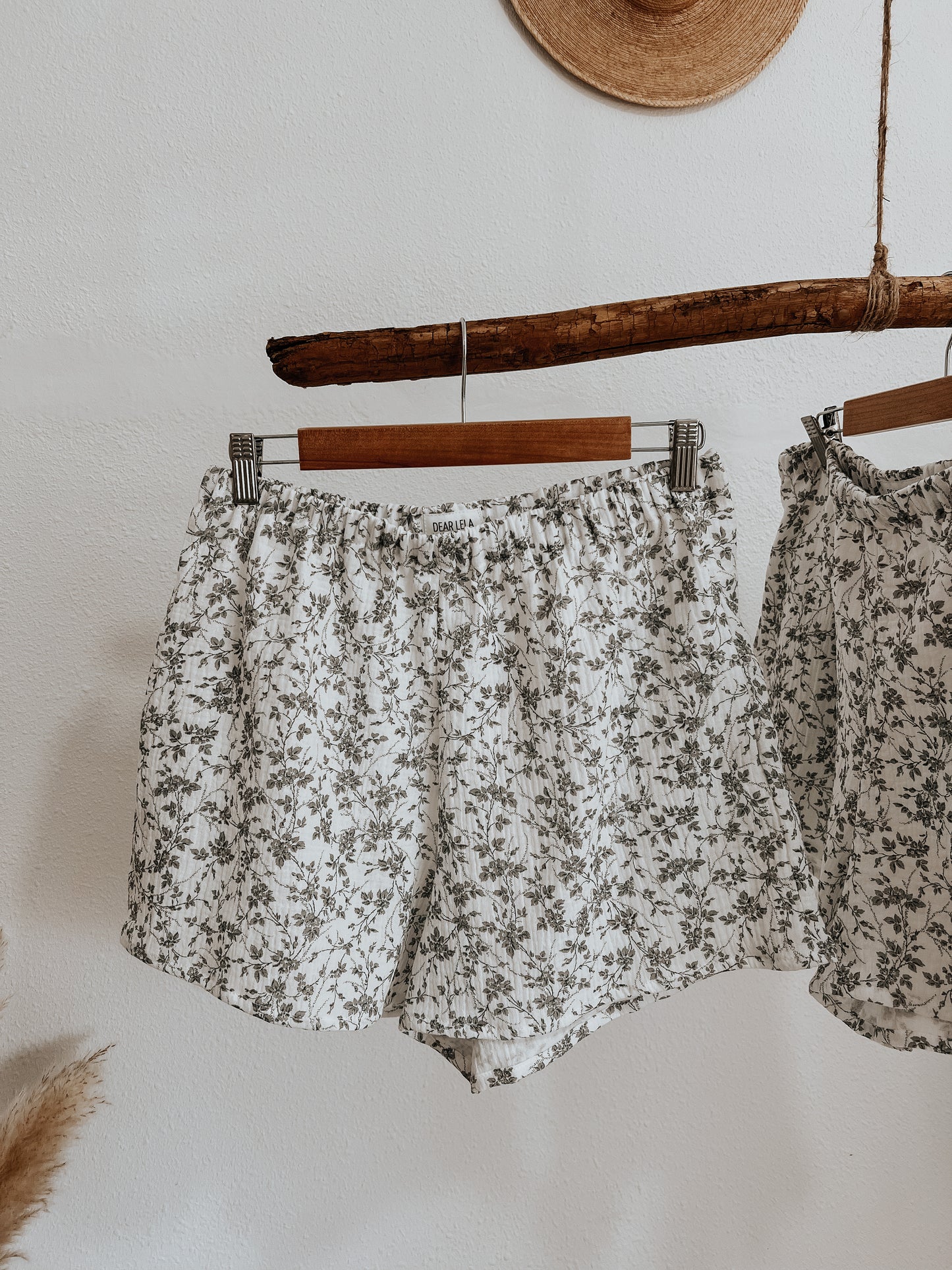 Grey floral shorts